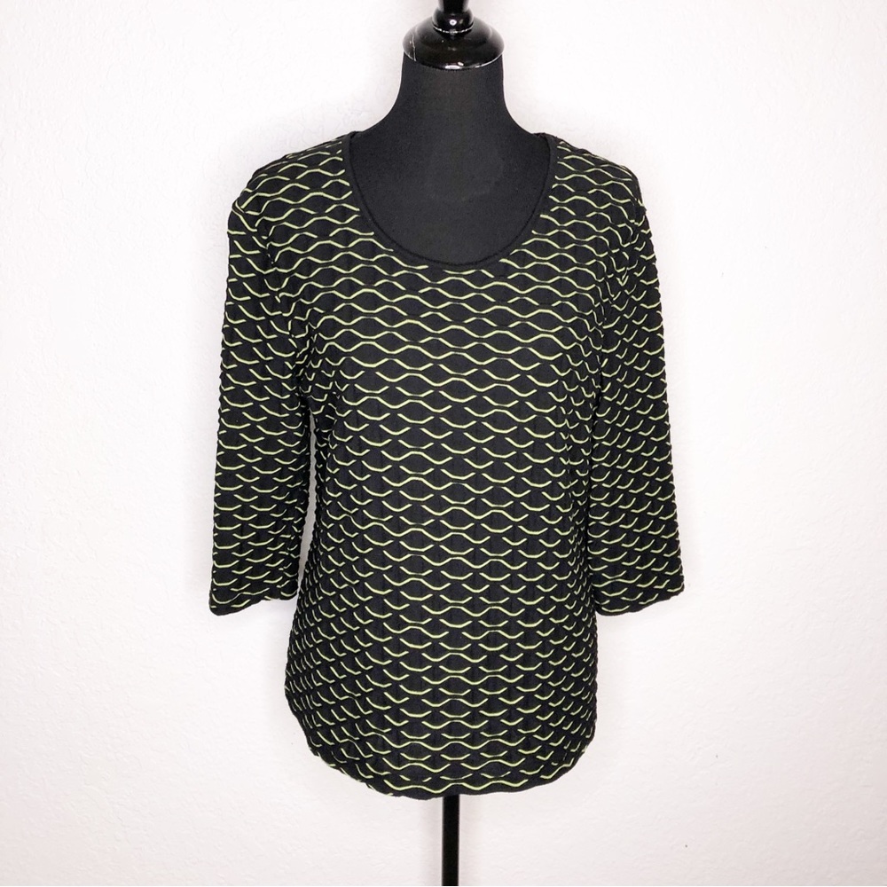 Gerry Weber black lime green geometric knit top